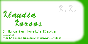 klaudia korsos business card